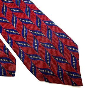 Ferrell Reed Silk Tie‎ Red Print Geometric Classic